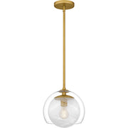Quoizel Eslinger 1Lt Mini Pendant, Gold/Clear/Cloud/Clear - QPP6774BRG
