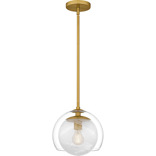Quoizel Eslinger 1Lt Mini Pendant, Gold/Clear/Cloud/Clear - QPP6774BRG