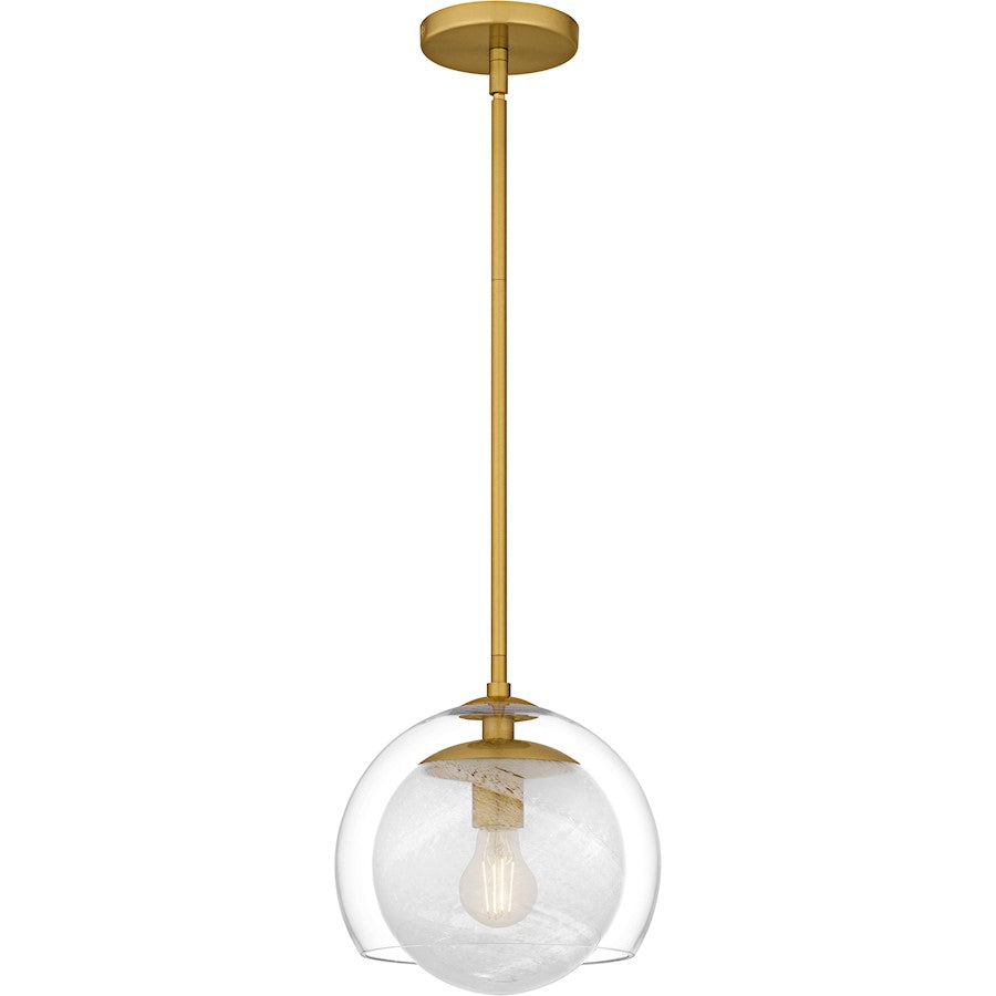 Quoizel Eslinger 1Lt Mini Pendant, Gold/Clear/Cloud/Clear - QPP6774BRG
