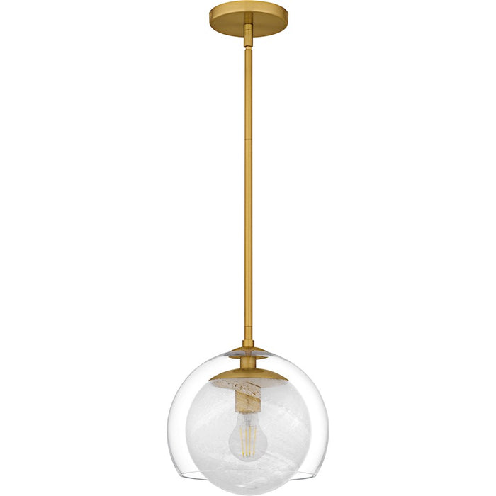 Quoizel Eslinger 1Lt Mini Pendant, Gold/Clear/Cloud/Clear