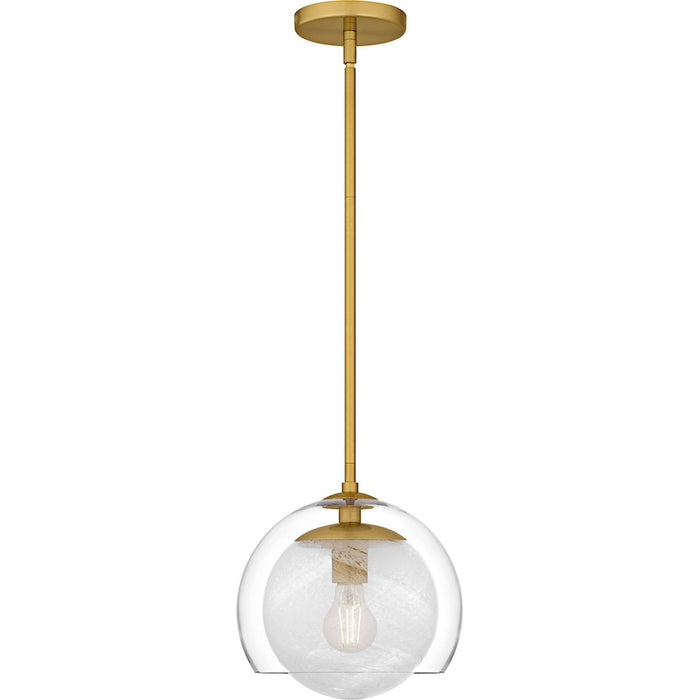 Quoizel Eslinger 1Lt Mini Pendant, Gold/Clear/Cloud/Clear