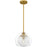 Quoizel Eslinger 1Lt Mini Pendant, Gold/Clear/Cloud/Clear