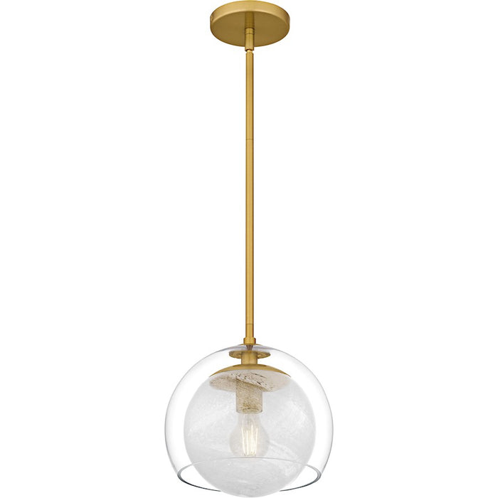 Quoizel Eslinger 1Lt Mini Pendant, Gold/Clear/Cloud/Clear