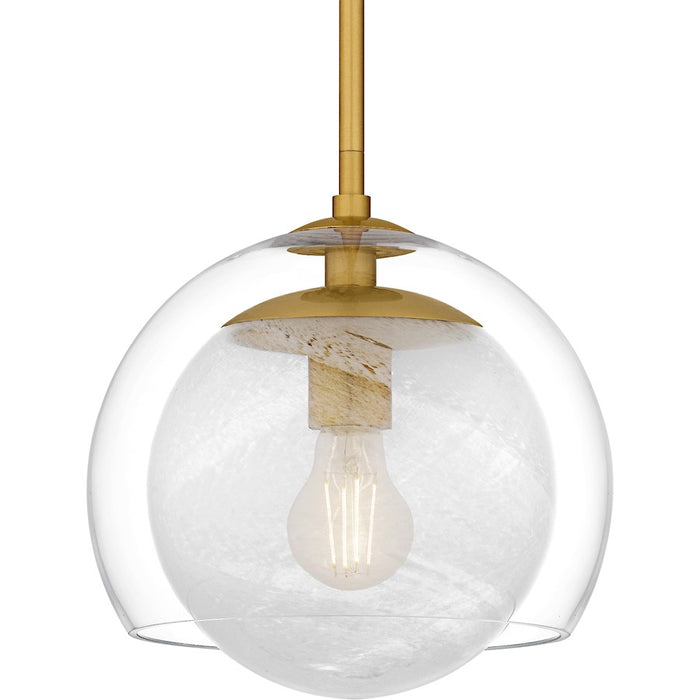 Quoizel Eslinger 1Lt Mini Pendant, Gold/Clear/Cloud/Clear