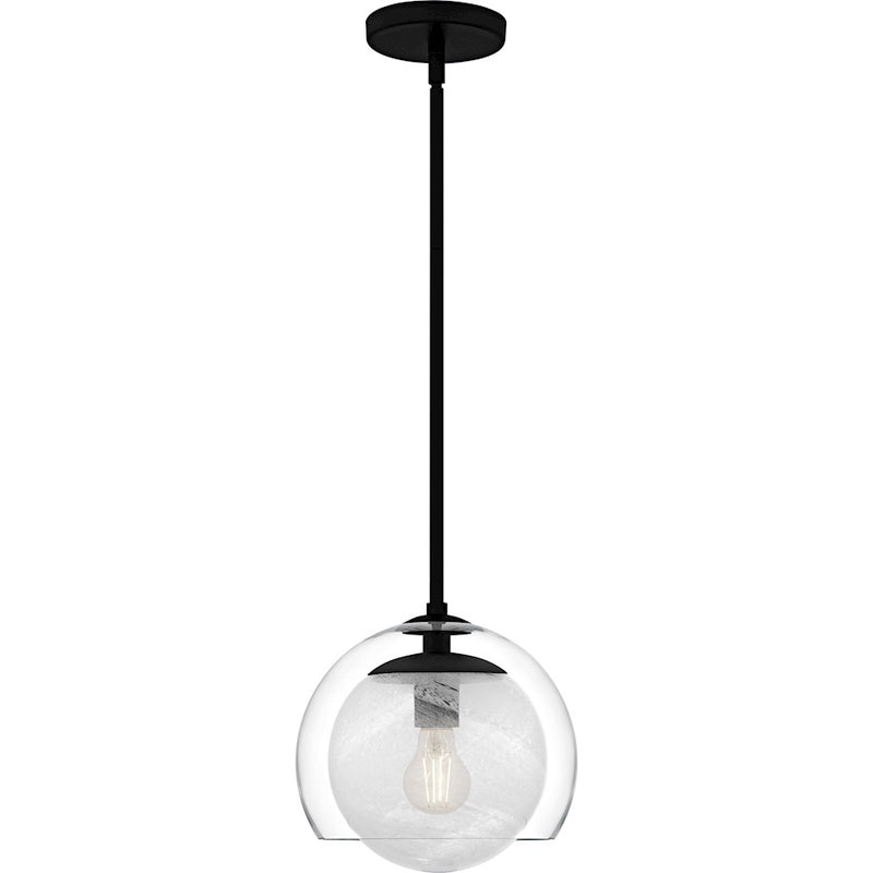 Quoizel Eslinger 1Lt Mini Pendant, Black/Clear/Cloud/Clear