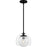 Quoizel Eslinger 1Lt Mini Pendant, Black/Clear/Cloud/Clear