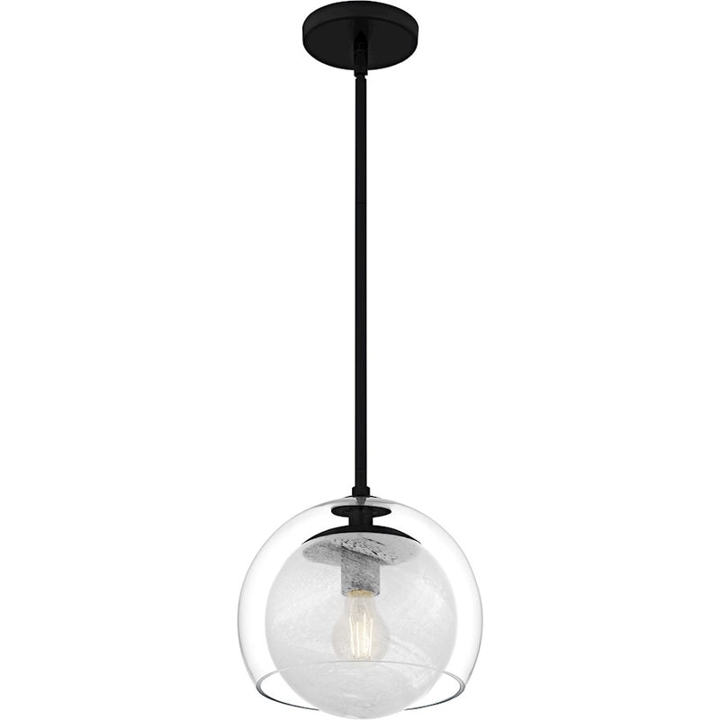 Quoizel Eslinger 1Lt Mini Pendant, Black/Clear/Cloud/Clear