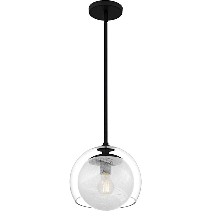 Quoizel Eslinger 1Lt Mini Pendant, Black/Clear/Cloud/Clear