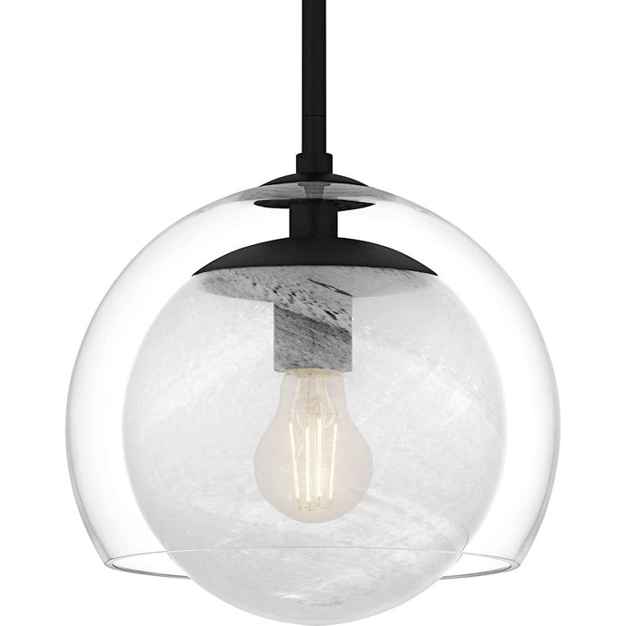 Quoizel Eslinger 1Lt Mini Pendant, Black/Clear/Cloud/Clear