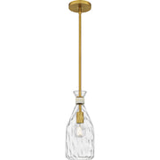 Quoizel Govada 1Light Mini Pendant, Brushed Gold/Clear Water Glass - QPP6782BRG