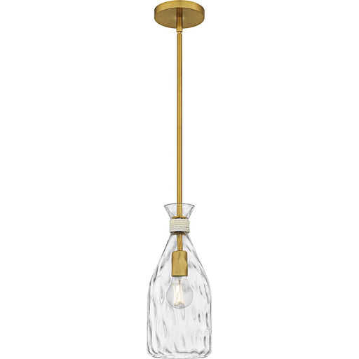Quoizel Govada 1Light Mini Pendant, Brushed Gold/Clear Water Glass - QPP6782BRG