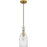 Quoizel Govada 1Light Mini Pendant, Brushed Gold/Clear Water Glass