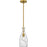 Quoizel Govada 1Light Mini Pendant, Brushed Gold/Clear Water Glass