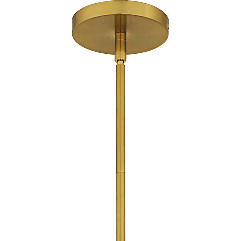 Quoizel Govada 1Light Mini Pendant, Brushed Gold/Clear Water Glass