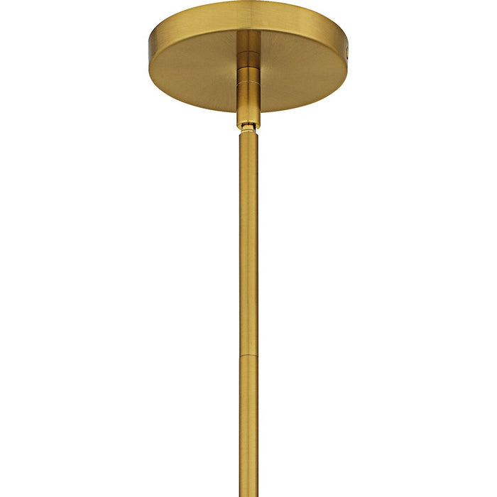 Quoizel Govada 1Light Mini Pendant, Brushed Gold/Clear Water Glass