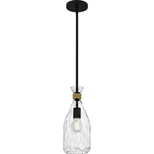 Quoizel Govada 1Light Mini Pendant, Matte Black/Clear Water Glass - QPP6782MBK
