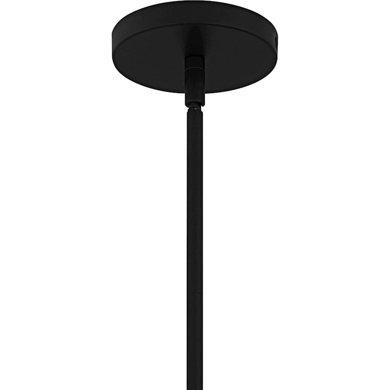 Quoizel Govada 1Light Mini Pendant, Matte Black/Clear Water Glass