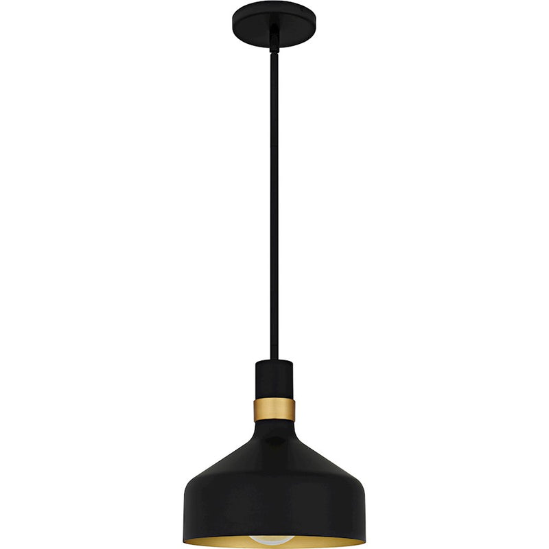 Quoizel Arbor 1Lt Mini Pendant, Black/Metal(mbk/brg/s85 Inside)