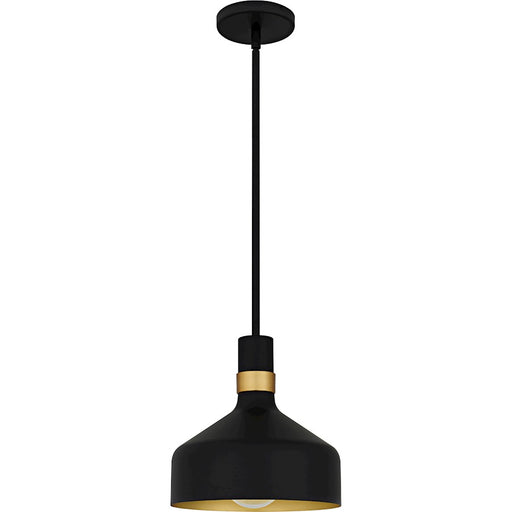 Quoizel Arbor 1Lt Mini Pendant, Black/Metal(mbk/brg/s85 Inside)