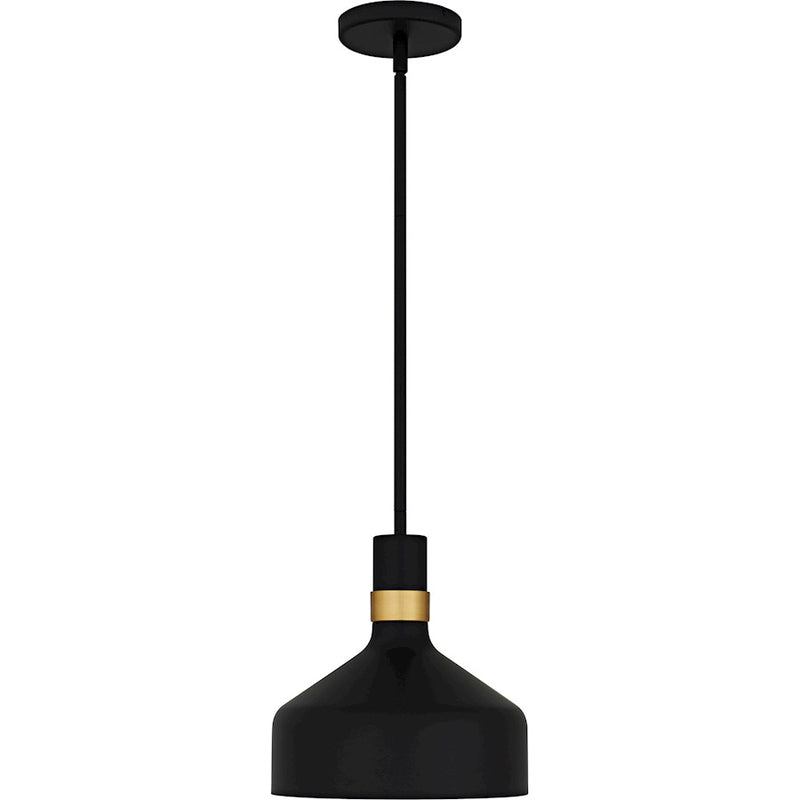 Quoizel Arbor 1Lt Mini Pendant, Black/Metal(mbk/brg/s85 Inside)