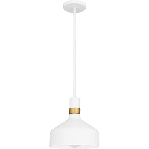 Quoizel Arbor 1Light Mini Pendant, Matte White/Metal(w/brg)
