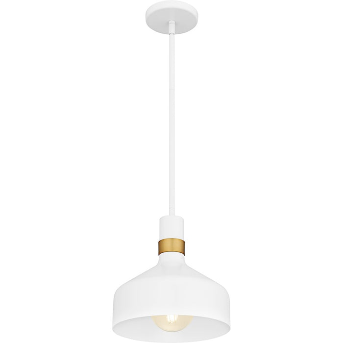 Quoizel Arbor 1Light Mini Pendant, Matte White/Metal(w/brg)