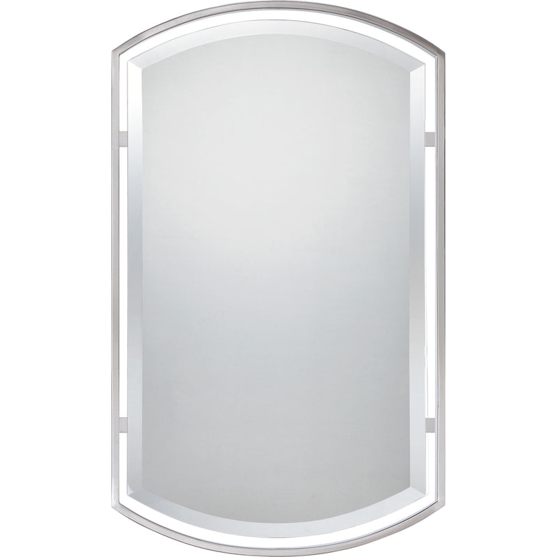 Quoizel Breckenridge 35in Rectangular Wall Mirror | Brushed Nickel Steel Frame | Bathroom & Entryway Accent | Model QR1419BN