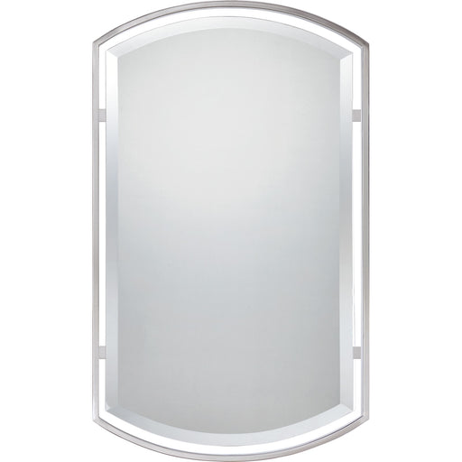 Quoizel Breckenridge 35in Rectangular Wall Mirror | Brushed Nickel Steel Frame | Bathroom & Entryway Accent | Model QR1419BN