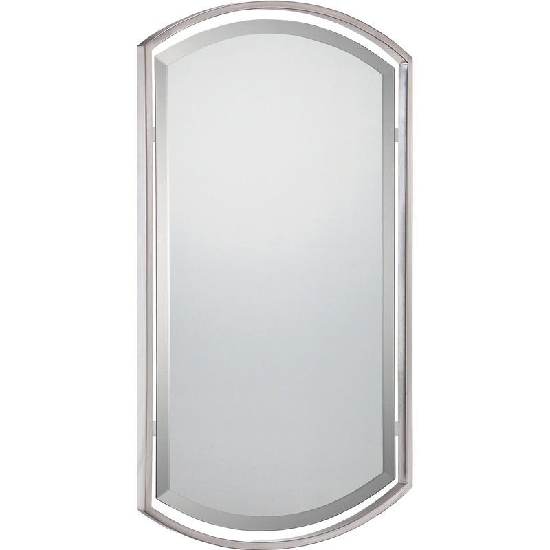 Quoizel Breckenridge 35in Rectangular Wall Mirror | Brushed Nickel Steel Frame | Bathroom & Entryway Accent | Model QR1419BN