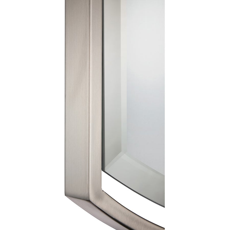 Quoizel Breckenridge 35in Rectangular Wall Mirror | Brushed Nickel Steel Frame | Bathroom & Entryway Accent | Model QR1419BN
