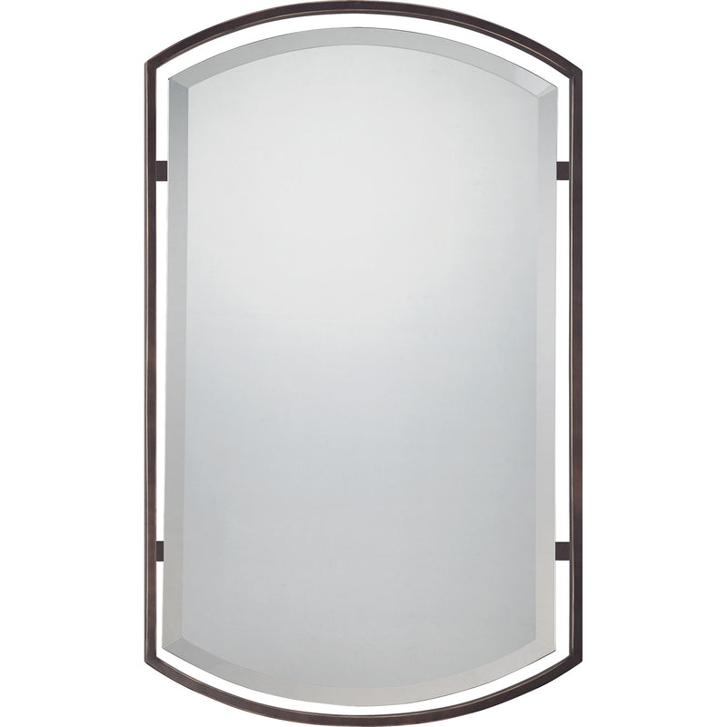 Quoizel Breckenridge 35in Rectangular Wall Mirror | Palladian Bronze Steel Frame | Bathroom & Entryway Accent | Model QR1419PN