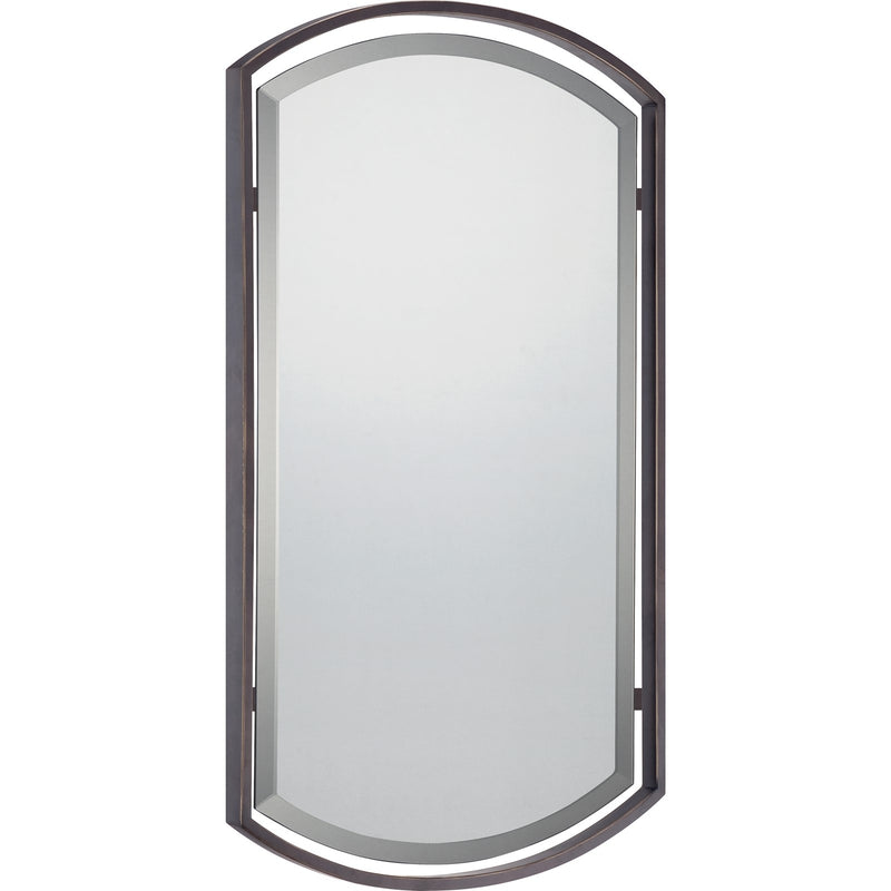 Quoizel Breckenridge 35in Rectangular Wall Mirror | Palladian Bronze Steel Frame | Bathroom & Entryway Accent | Model QR1419PN