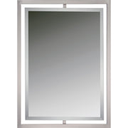 Quoizel Marcos 32in Rectangular Wall Mirror | Brushed Nickel Steel Frame | Bathroom & Entryway Vanity Mirror | 24 x 1 x 32 in | Model QR1857BN