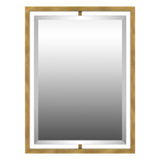 Quoizel Marcos 32in Rectangular Wall Mirror | Weathered Brass Steel Frame | Bathroom & Entryway Vanity Mirror | 24 x 1 x 32 in | Model QR1857WS
