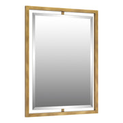 Quoizel Marcos 32in Rectangular Wall Mirror | Weathered Brass Steel Frame | Bathroom & Entryway Vanity Mirror | 24 x 1 x 32 in | Model QR1857WS