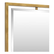 Quoizel Marcos 32in Rectangular Wall Mirror | Weathered Brass Steel Frame | Bathroom & Entryway Vanity Mirror | 24 x 1 x 32 in | Model QR1857WS
