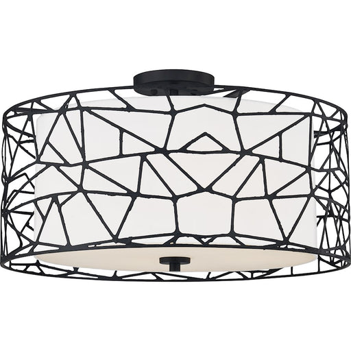 Quoizel 4 Light Semi-Flush Mount, Matte Black