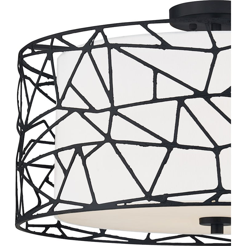 Quoizel 4 Light Semi-Flush Mount, Matte Black