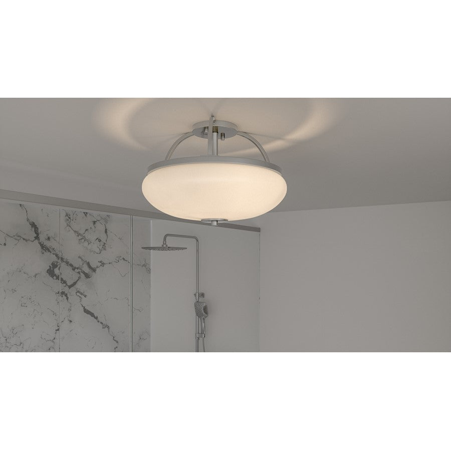 Quoizel Easton 3 Light Semi-Flush Mount, Opal