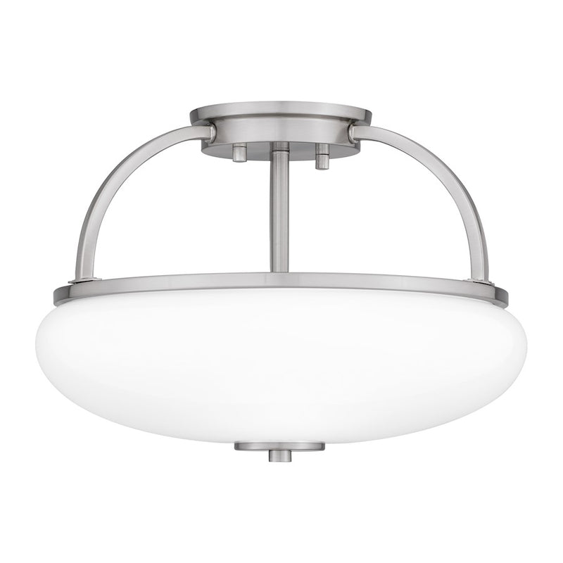 Quoizel Easton 3 Light Semi-Flush Mount, Opal