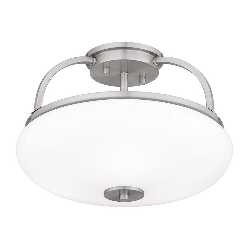 Quoizel Easton 3 Light Semi-Flush Mount, Opal