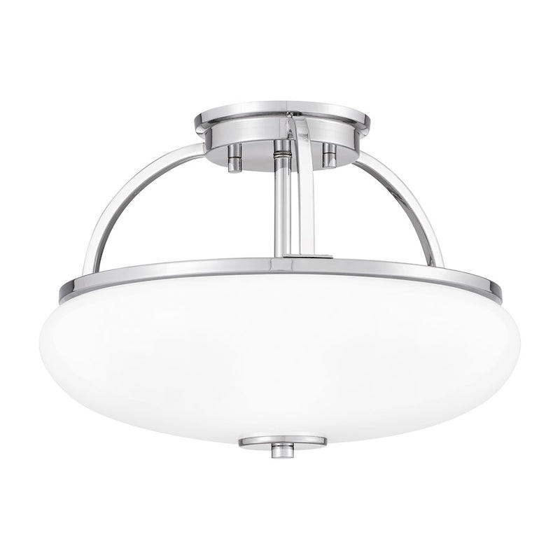 Quoizel Easton 3 Light Semi-Flush Mount, Opal