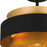 Quoizel Hagley 3 Light Semi-Flush Mount, Earth Black/Metal