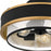 Quoizel Lockwood 3 Light Semi-Flush Mount, Black/Organza/Black Trim