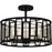Quoizel Bankston 4 Light Semi-Flush Mount, Matte Black/Mercury