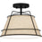 Quoizel Burbidge 1 Light Semi-Flush Mount, Matte Black/Cream Linen