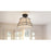 Quoizel Burbidge 1 Light Semi-Flush Mount, Matte Black/Cream Linen