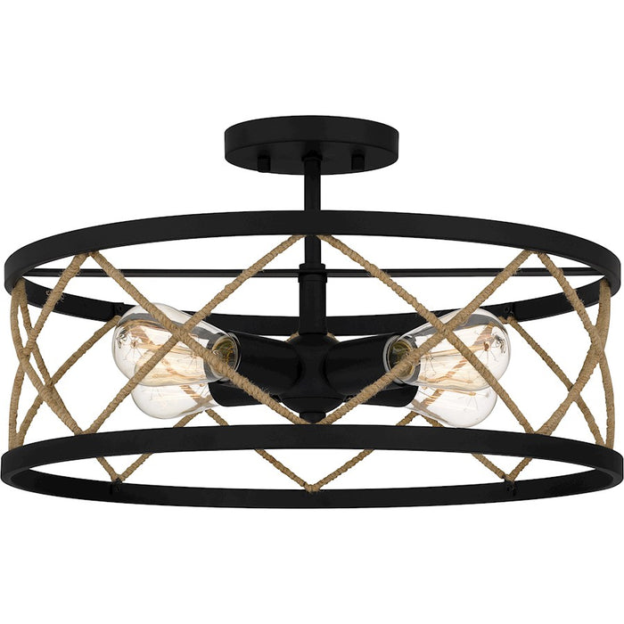 Quoizel Cedar Park 4 Light Semi-Flush Mount, Matte Black