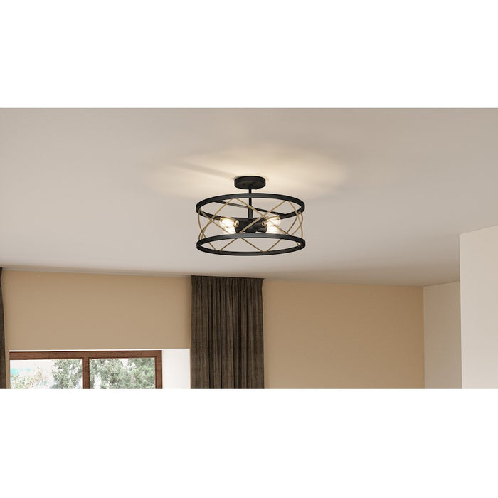 Quoizel Cedar Park 4 Light Semi-Flush Mount, Matte Black