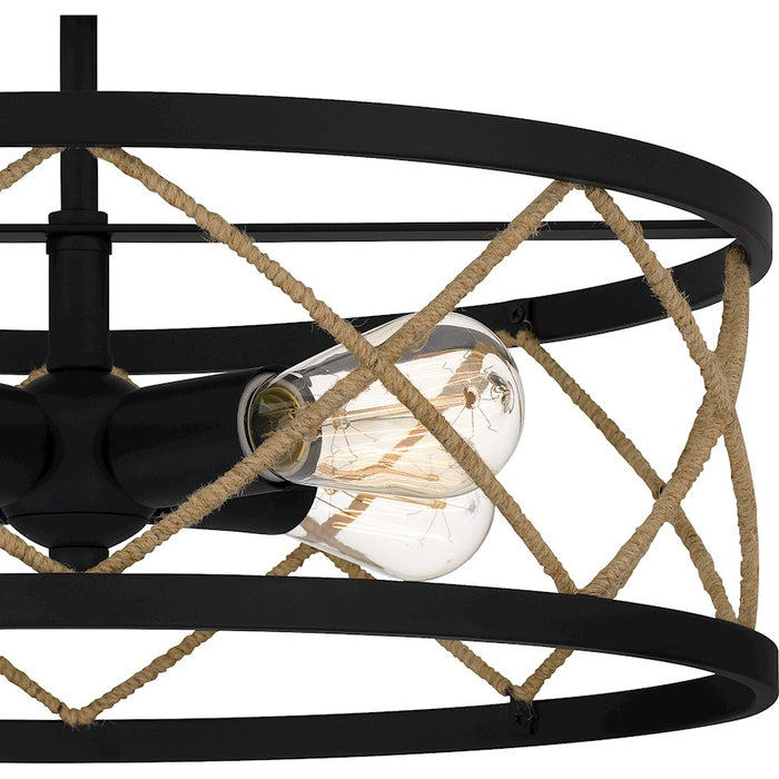Quoizel Cedar Park 4 Light Semi-Flush Mount, Matte Black